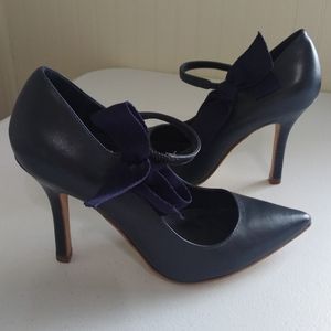 Tory Burch Beverly Bow Navy Blue Pump Size 6